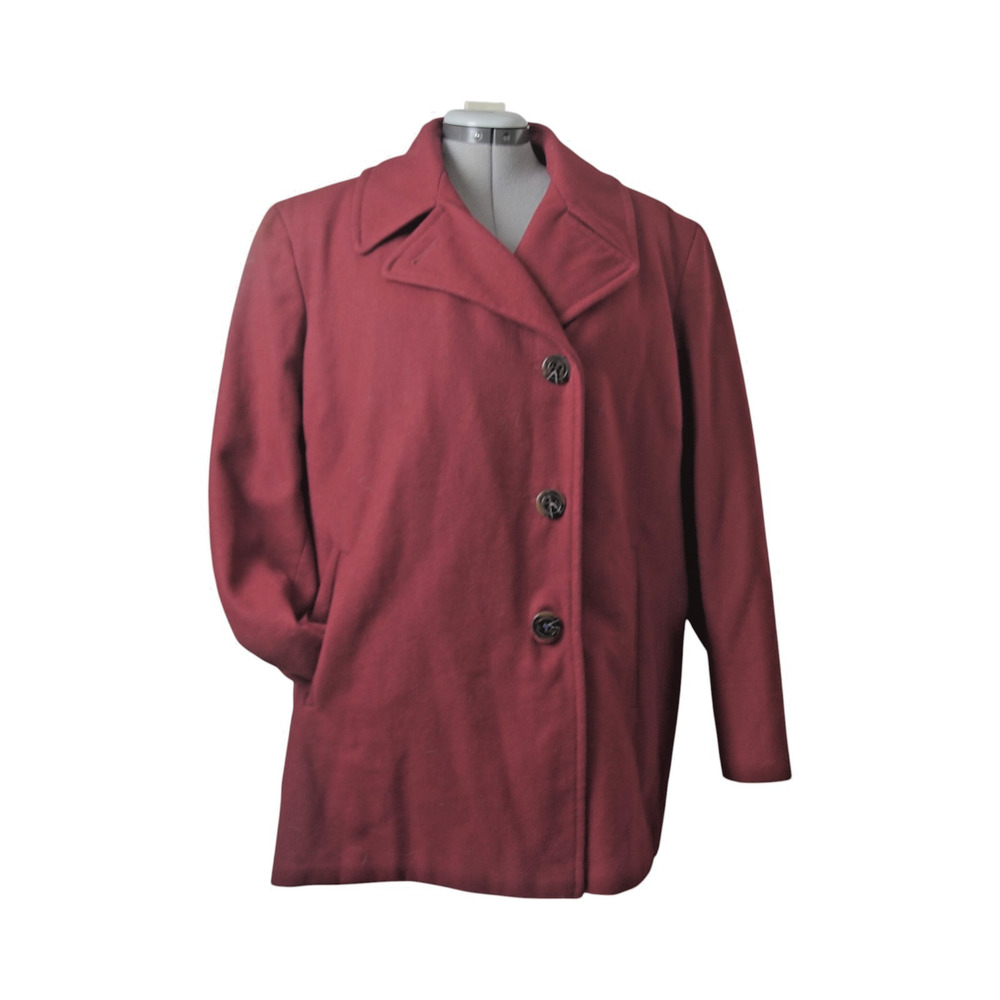 Marvin Richards Burgundy Peacoat Women’s 18 Plus Size Lined Winter Coat